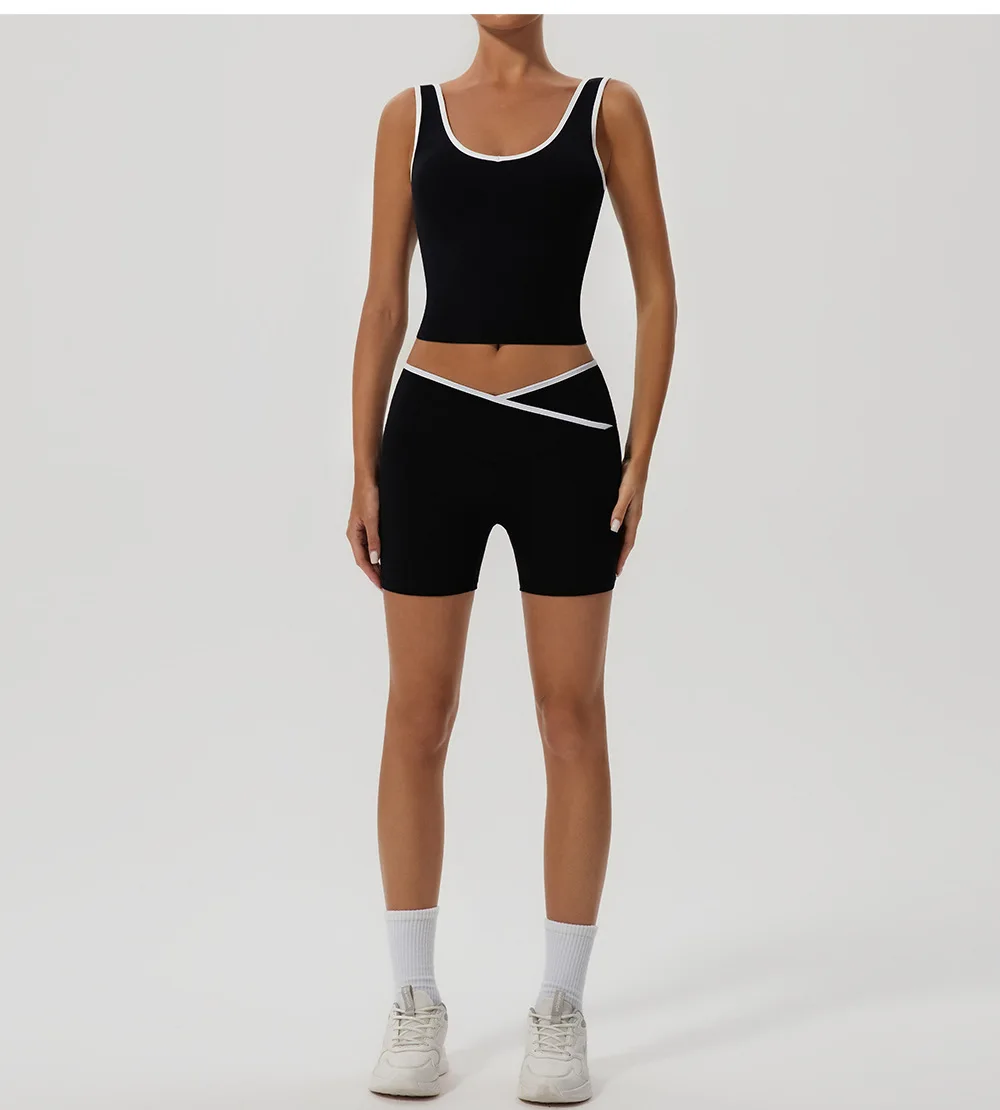 Cross Waist Cycling Shorts Women High Waisted Yoga Pants Leisure Female Gym Workout Sports Shorts Indoor Outdoor Short Leggings 18 S7b469ebbd8104863ba8458d3c4affc4f5