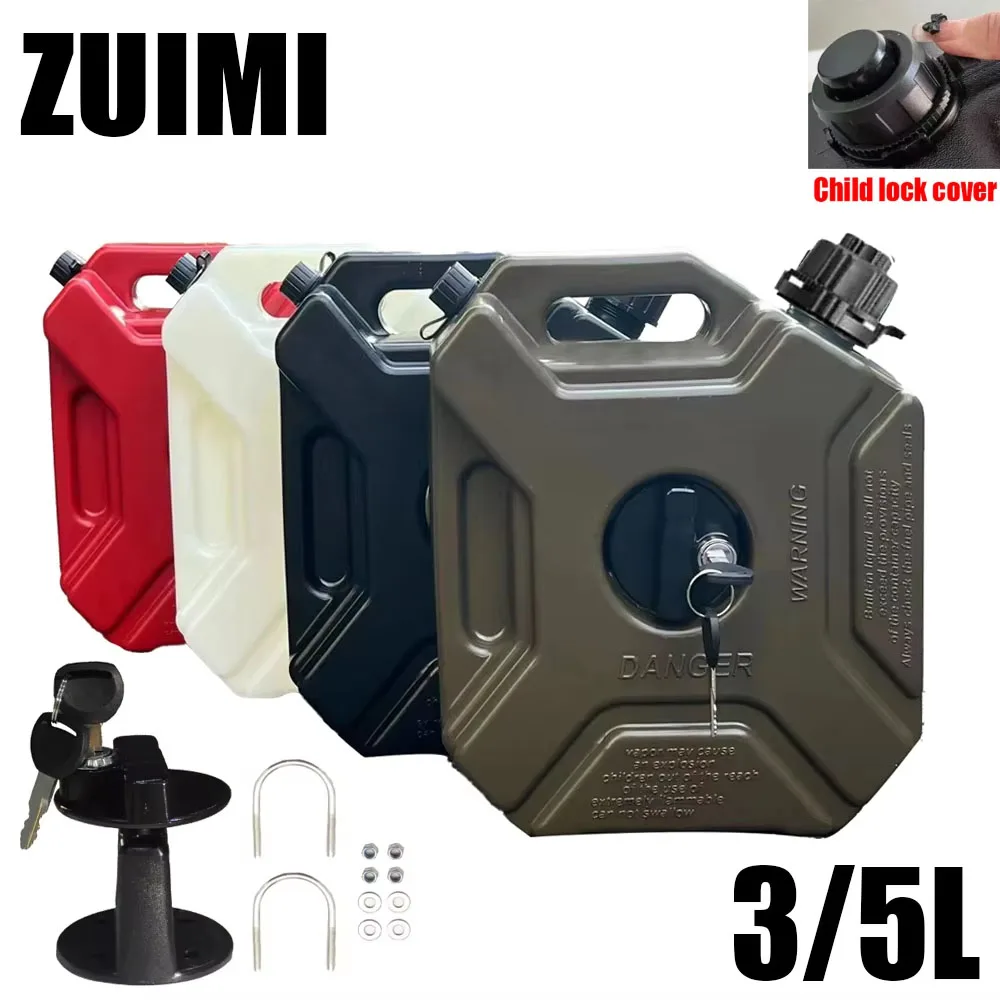 Motorcycle Accessories 3/5L Fuel Tank Petrol Cans Gas Spare Container Anti-static Jerry Can