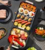 Hot Pot with Grill,Indoor Hot Pot 2 in 1 Multi-function Smokeless Shabu-Shabu Hotpot Korean BBQ Grill for Simmer,Separate Dual T 6