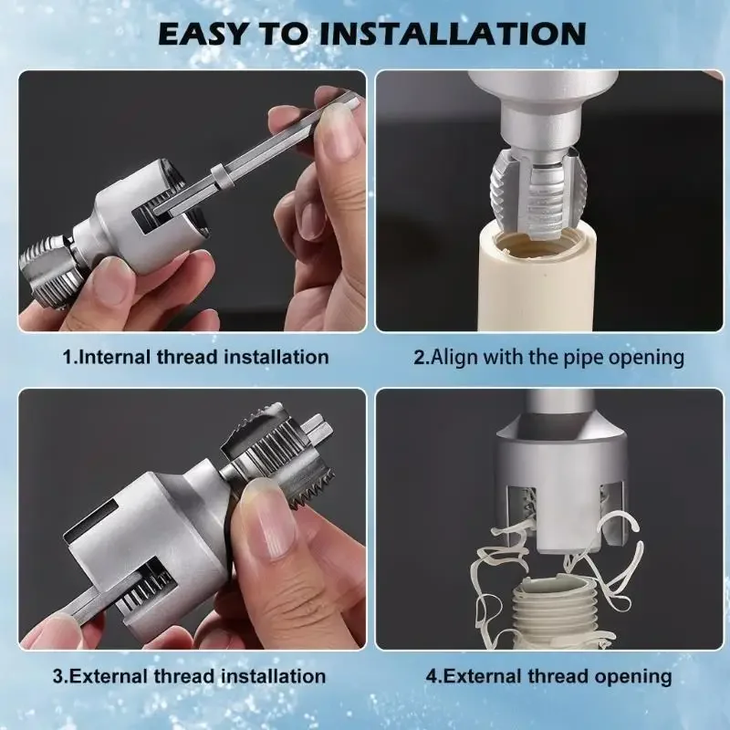 PVC 나사산 제작 도구 1/2인치 3/4인치 PVC 파이프 나사산 다이스 배관 공구