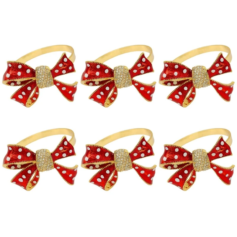 

Napkin Rings Set of 6, Butterfly Knot Napkin Ring for Wedding, Dinner Party, Serviette for Christmas,Birthday