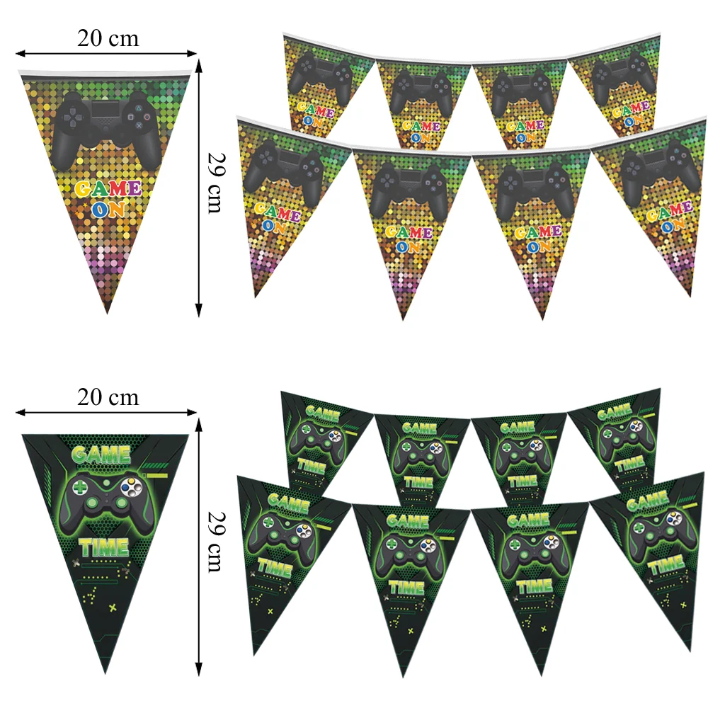 Heißes Videospiel Wimpel Banner Papier Dreieck Flaggen Ammer Girlande für Hochzeit Baby Dusche Geburtstags spiel auf Party Dekorationen