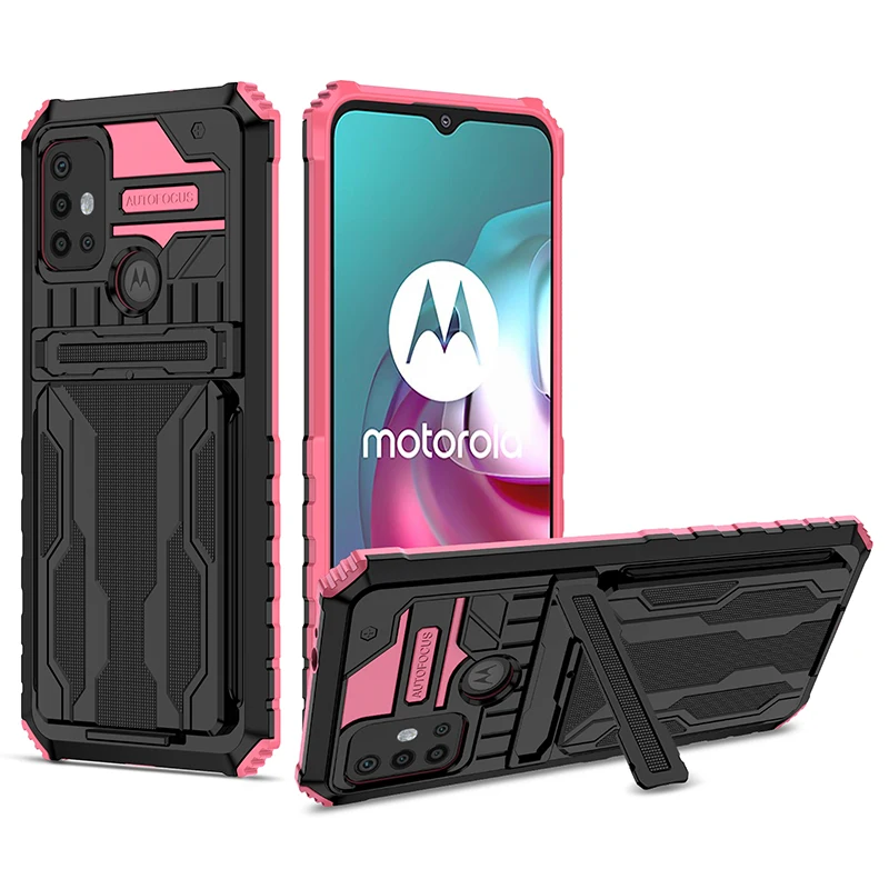 Shockproof Armor Phone Case with Card Holder for Moto Motorola G Series