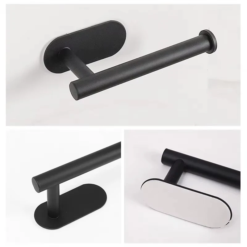 Toilet Paper Holder No Punching Wall Mounted Rustproof Anticorrosion Stainless Steel Bathroom Kitchen