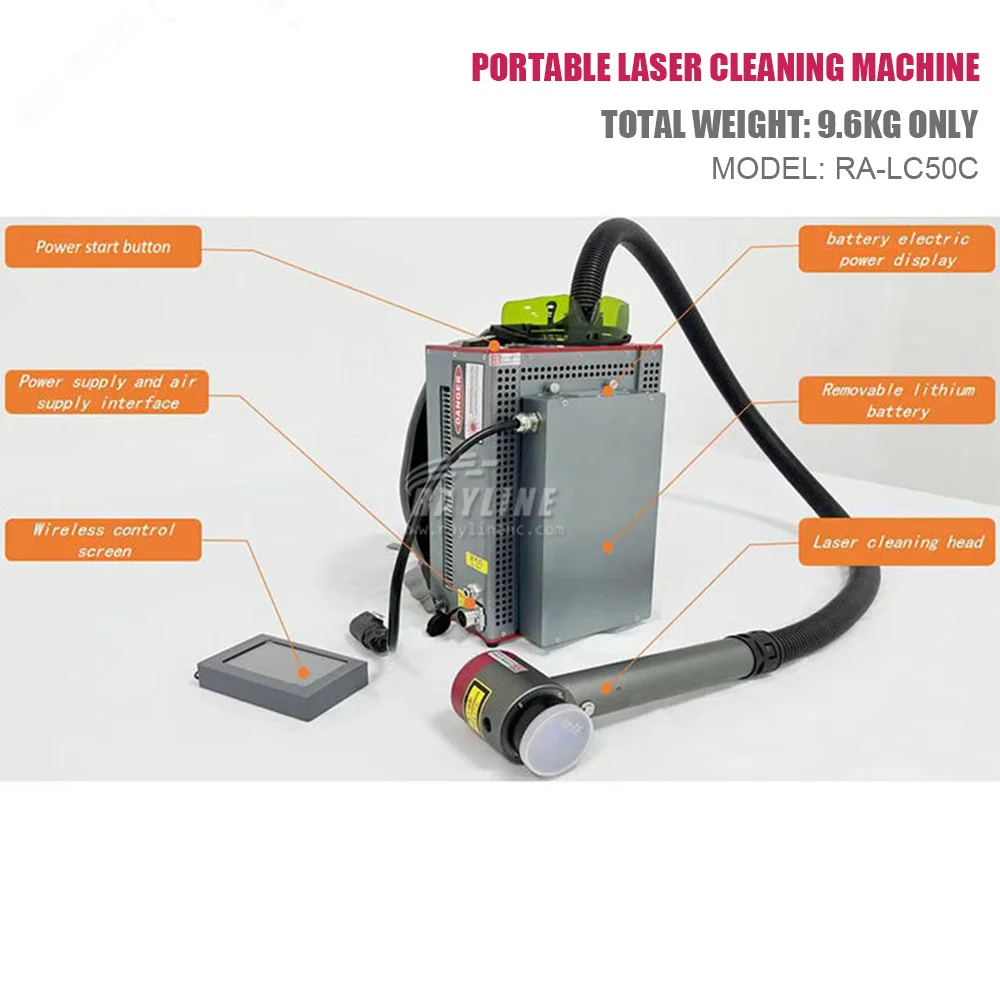 Backpack Portable 2024 New 50w 100w 200w 500w Pulsed Laser Cleaning Machine Remove Rust Paint On Car Truck Construction Tools 4