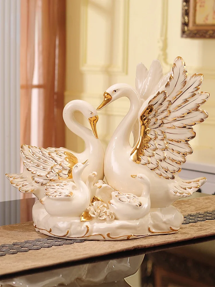 

Керамический лебедь для украшения гостиной, винный шкаф, украшение для дома, свадебный подарок для подружек, креативный практичный высококачественный.