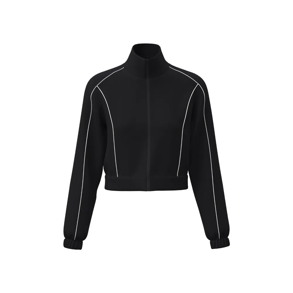 봄 가을용 새로운 라인 패턴 루즈 가디건 |   컬러 블록 하이 스트레치 통기성 여성 캐주얼 스포츠웨어