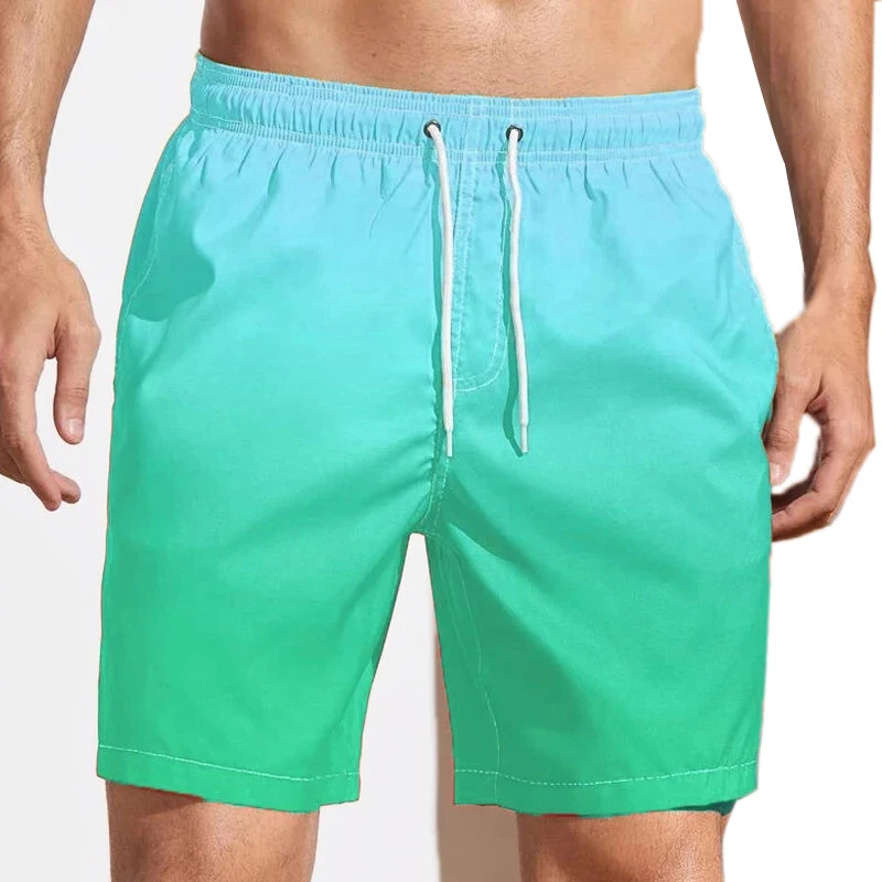Short De Plage Homme Bohème - Imprimé Cachemire, Cordon De Serrage - Tissu Non Extensible - Lilas