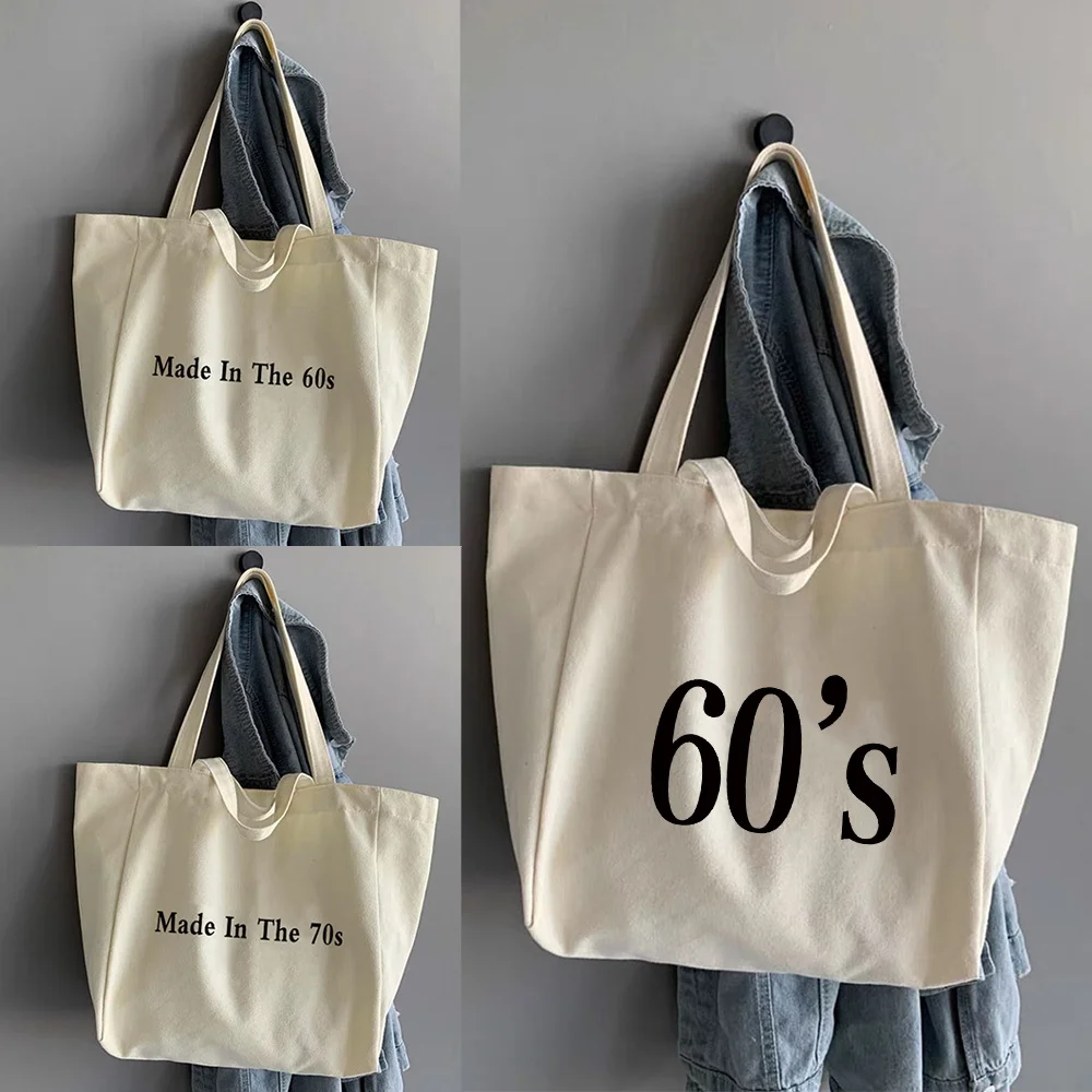 Shopping Bags Organizer Fashion Canvas Tote Bag Student Shoulder