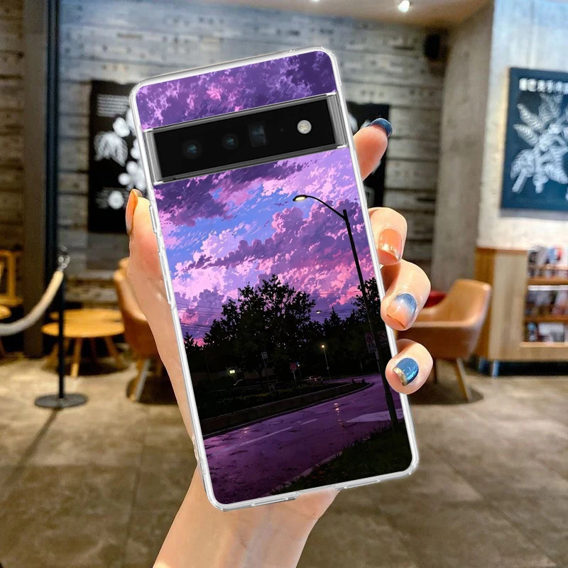 Sunset Glow Fashion Art Soft Clear TPU Phone Case Cover