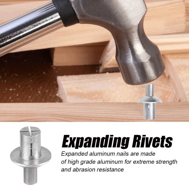 Rivets And Fasteners Rivets And Screws 10/30/60/100pcs Round Head Aluminum Core Knock Type Small Tapping Screws Expansion Shock