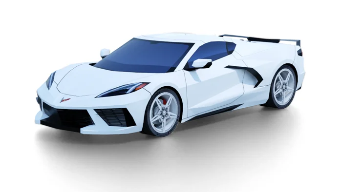 Children's handmade origami DIY assembly puzzle 3D paper model making Corvette C8 sports car model