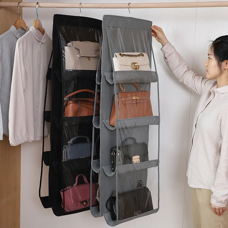 6-8-Pocket-Hanging-Handbag-Organizer-Handbag-Storage-Artifact-Bag-Dust ...