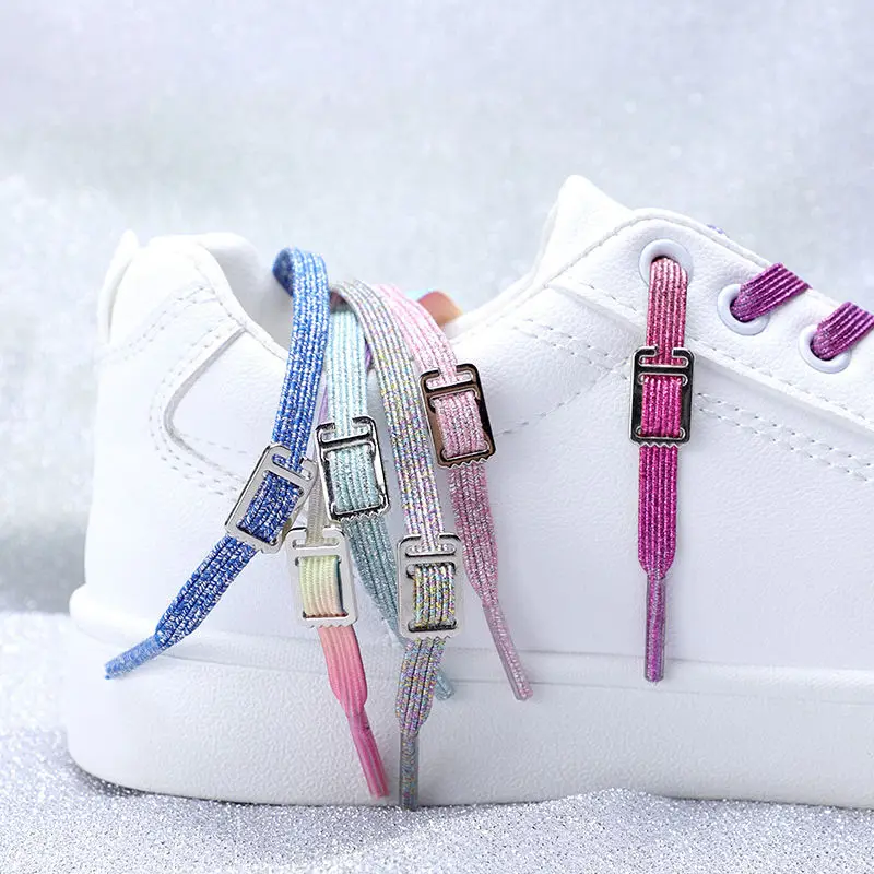 

Men and Women Couple Personalized Convenient Use Shoelace Tie-Free Elastic Stretch Personality Trendy Printed White Color