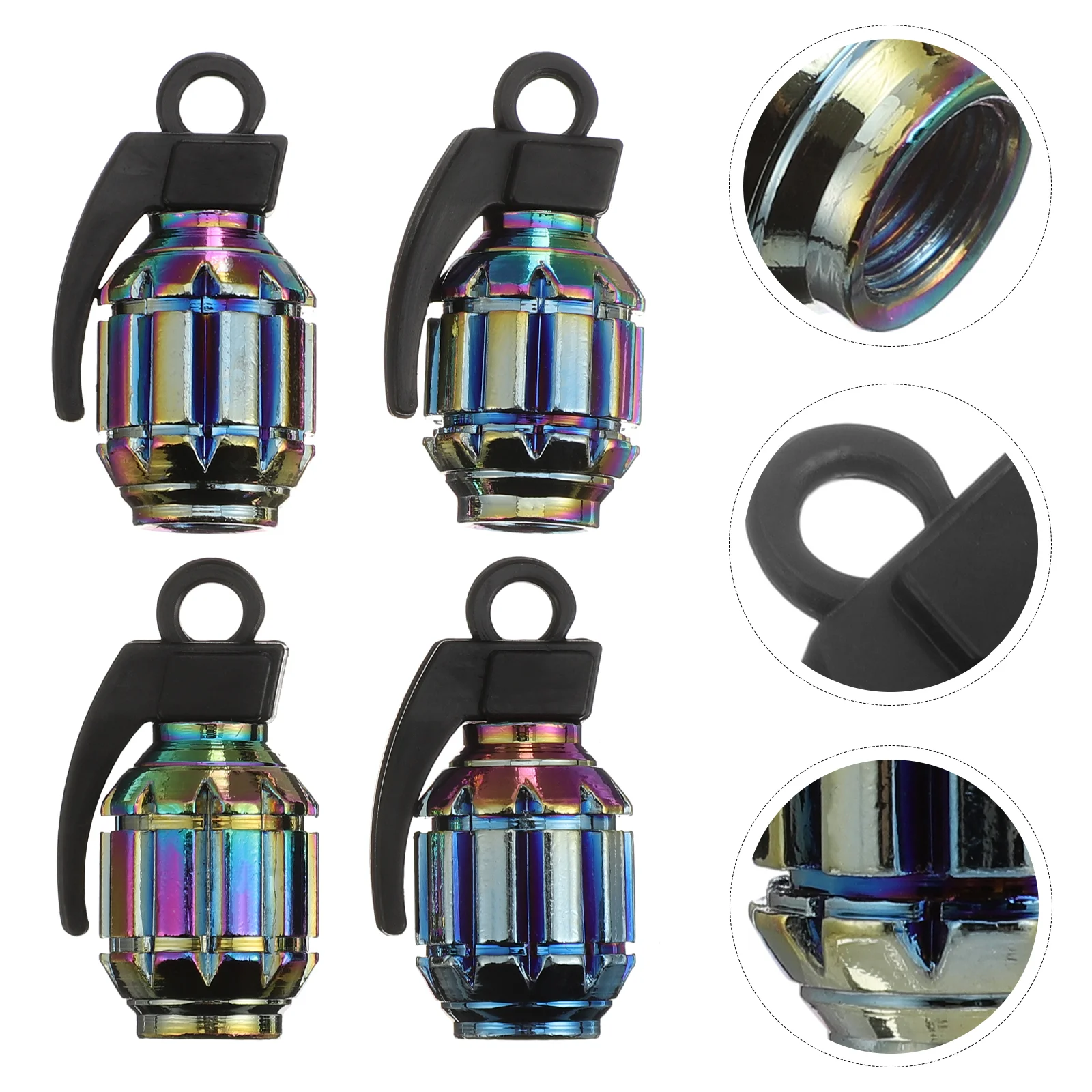 

4 Pcs Car Valve Cap Tire Caps Valves for Tires Bicycle Accessories Dust Cover Wheel Plugs