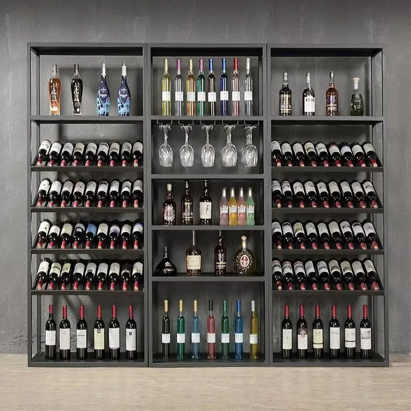 Hot Selling Small Wine Rack Display Stainless Steel Wine Cabinet Display Stand Dining