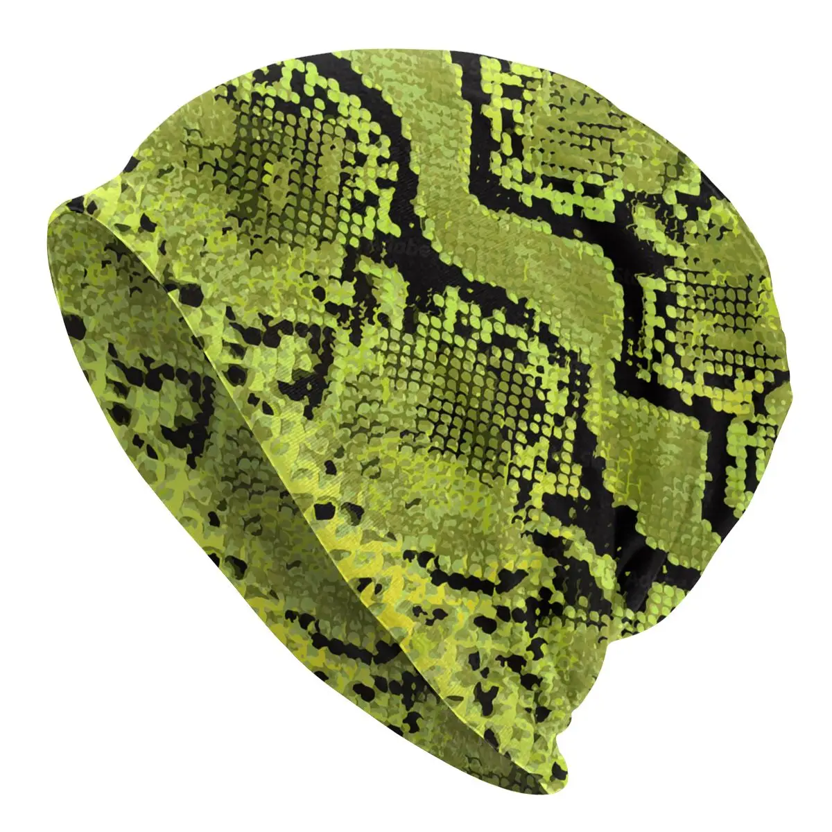 

Мужская вязаная шапка со змеиной текстурой, зеленая кожа, уличная шапка для женщин и мужчин, теплые зимние облегающие шапки с принтом змеиной кожи, шапки