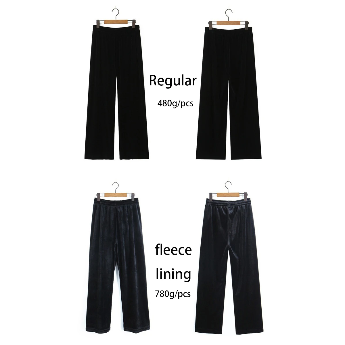 XXXXL Fashion Plus Size Women's Straight Pants Premium Autumn Winter New High Waisted Velour Composite Thick Wide Leg Trousers