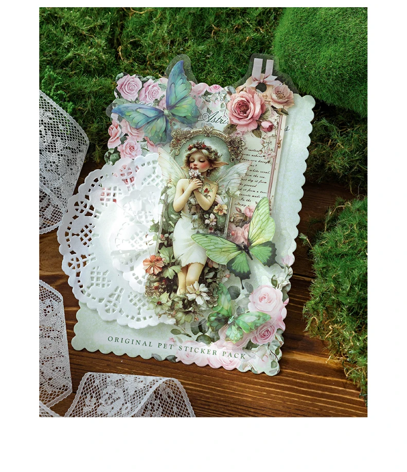 15 Stück/Packung PET-Blumen-Elf-Aufkleber, langer Streifen, Landschaft, dekorativ, handgefertigt, Scrapbooking-Material, Tagebuch, Album, Bastelbedarf ﻿ – Detail 15