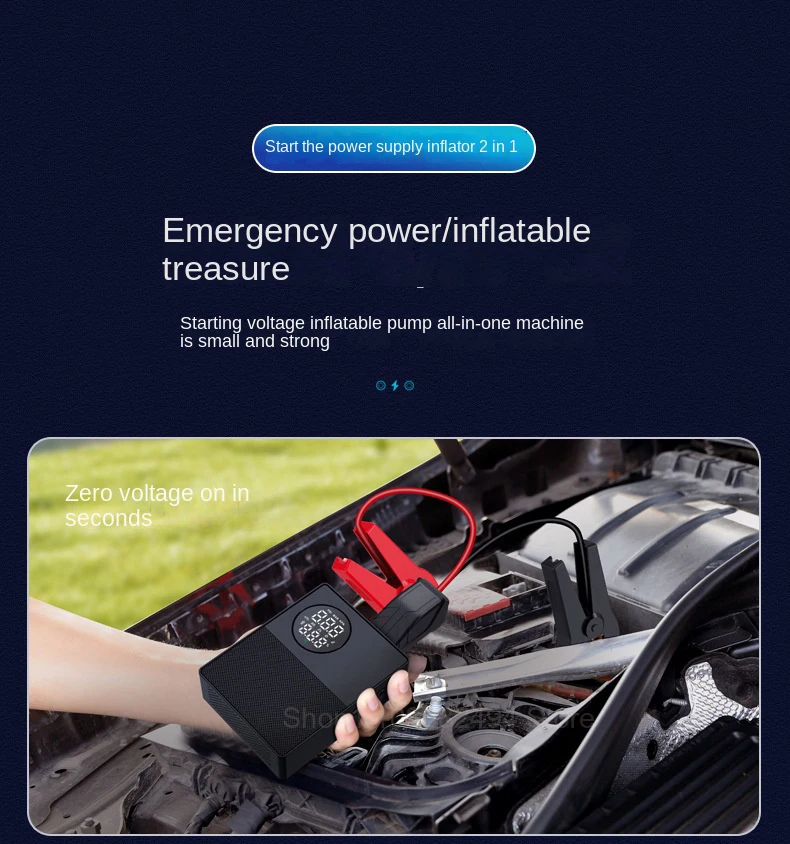 Car Emergency Start Power Supply Digital Display Air Pump 3-in-1 All-in-one Machine Multi-function USB Charging Treasure car jump starter,jump starter