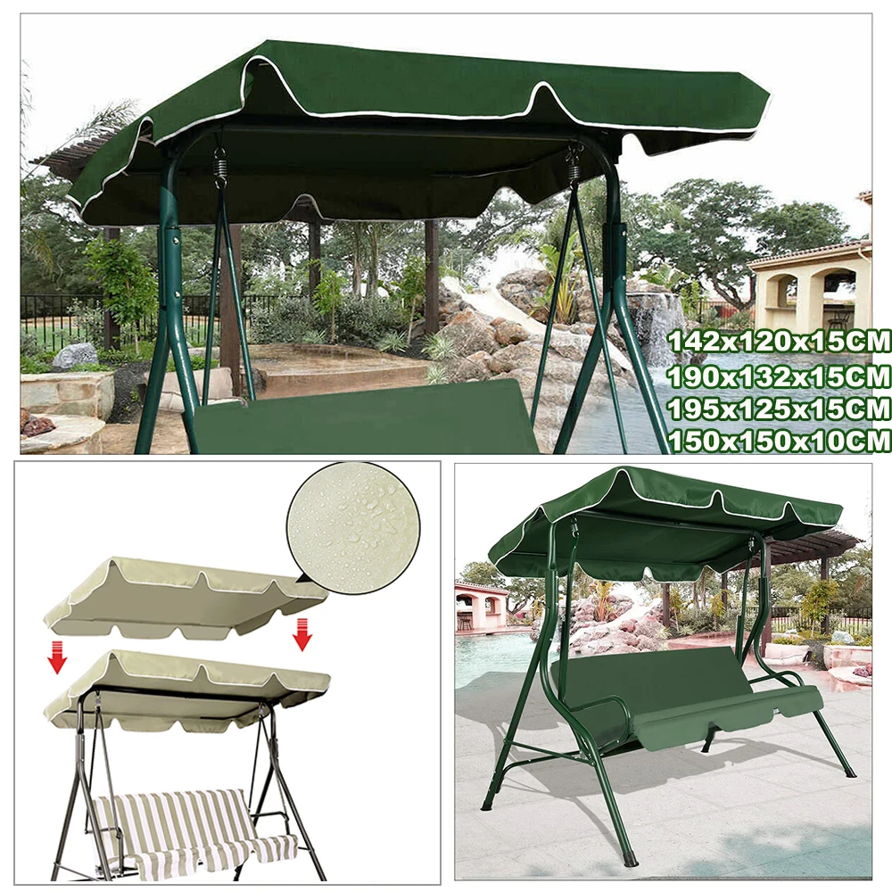 Patio Outdoor Swing Seat Covers Replacement Canopy UV Protection Garden Waterproof Swing Chair Canopy Cover Porch Hammock Covers