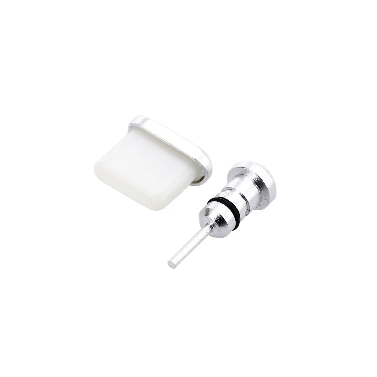 2Pcs 3.5mm 이어폰 잭 먼지 플러그 USB 유형 C 포트 커버 세트 공간 알루미늄 합금 방수 모래 방지 슬림 핏 스마트 폰용