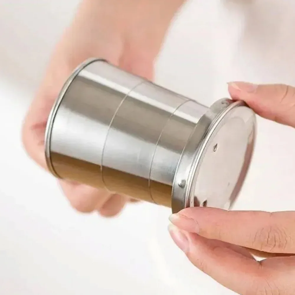 Stainless Steel Telescopic Folding Cup Portable Travel Wash Cup Outdoor Camping Mini Compressed Lightweight Durable Design