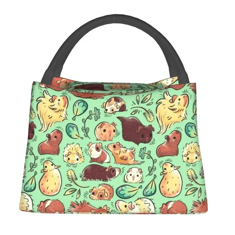 

Guinea Pig Huddle Insulated Lunch Tote Bag for Women Animal Resuable Thermal Cooler Food Lunch Box Hospital Office