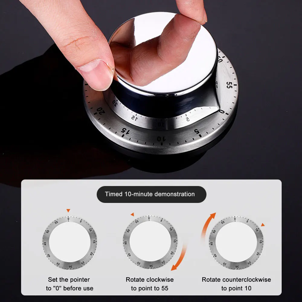 

Mini Magnetic Mechanical Timer Kitchen Cooking Shower Study Stopwatch Counter Alarm Remind Manual 60minute Countdown Easy To Use