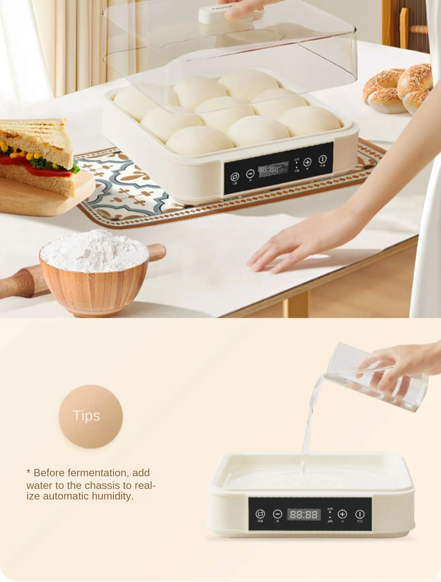 220V FEORCSTON Automatic Yogurt Maker with 9 Jars, Perfect for Homemade Pickles, Natto, and Sake, Large Capacity