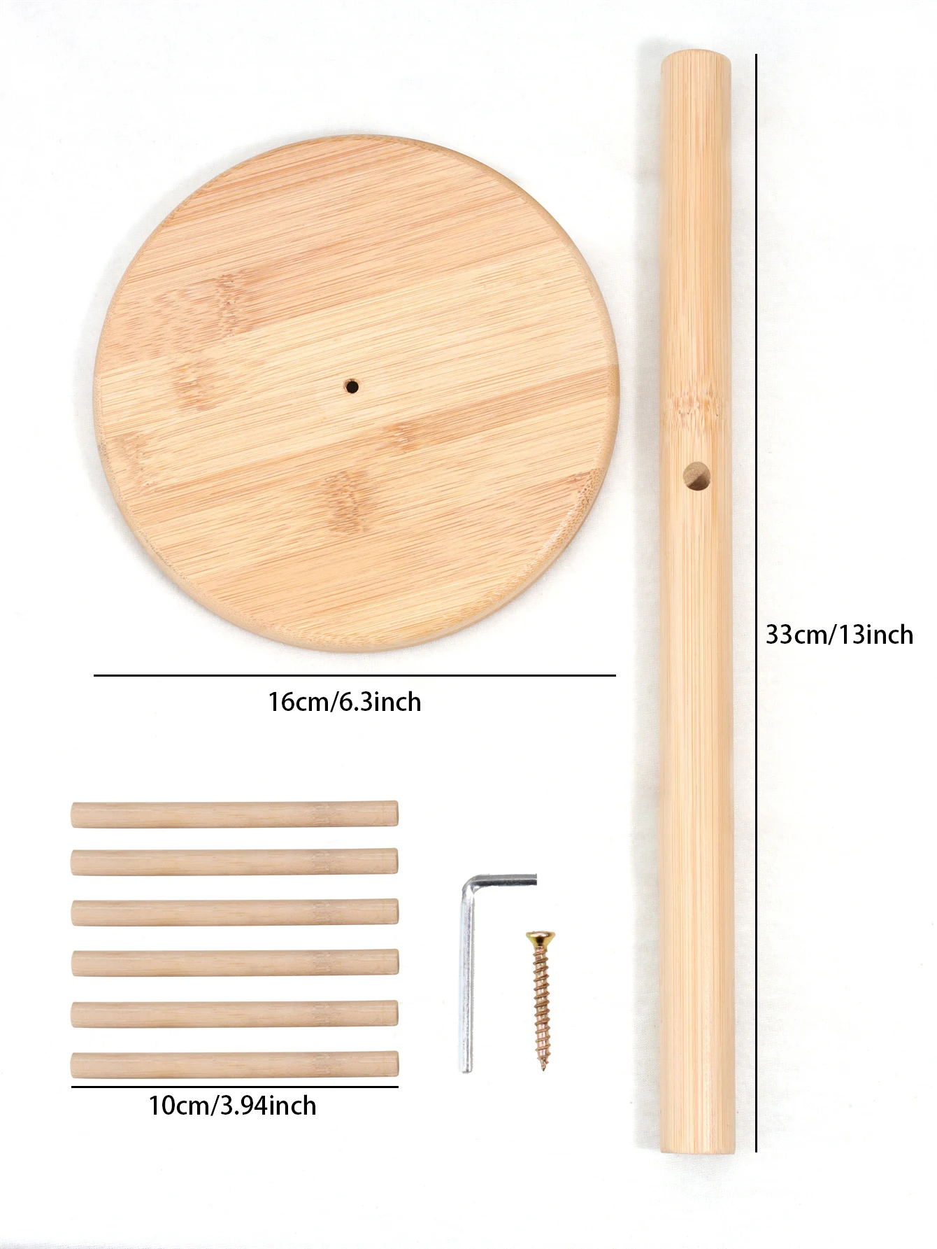 Household Wooden Vertical Cup Storage Mug Hanging Display Shelf for Kitchen Coffee and Tea Glass Wood Holder with 6 Hooks 1 Set 3