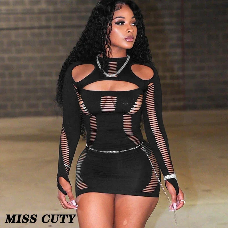 

Женское короткое платье с вырезами, черное облегающее платье-мини, Осень-зима 2023