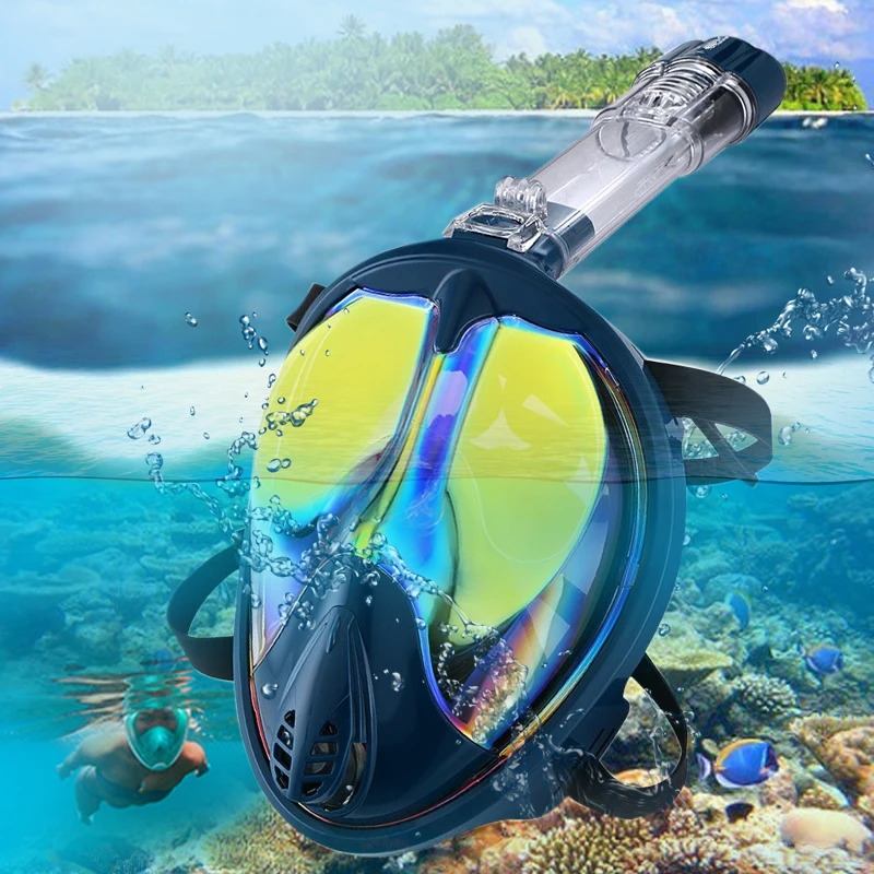 

Underwater Scuba Anti Fog Full Face Diving Mask Snorkeling Respiratory Masks Safe Waterproof Swimming Equipment for Adult Kids