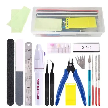 Model Tool Kit 9/24 Pieces Miniature Tools Model Kit Modeling Tools Model Kits With Box For Buildings Airplanes Cars Robots 1