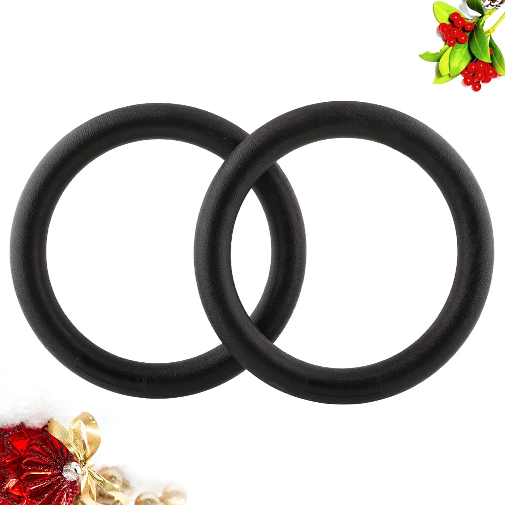

2PCS Replacement Fitness Rings Plastic Gymnastic Ring for Strength Bodyweight Training Cross-Training Workouts (Black)