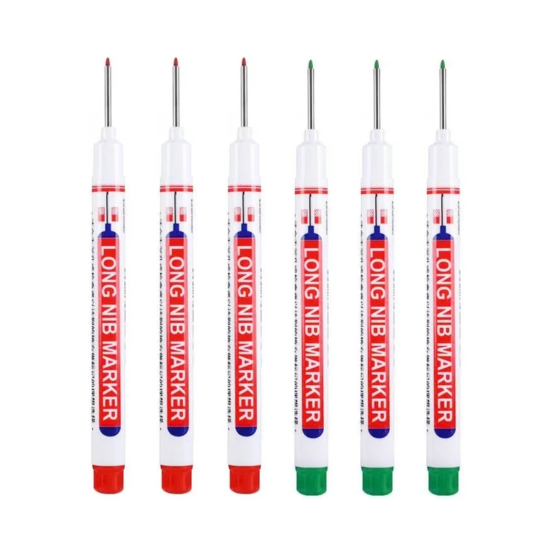 6-Piece Multi-Color Deep Hole Marker Set for Woodworking and Decoration