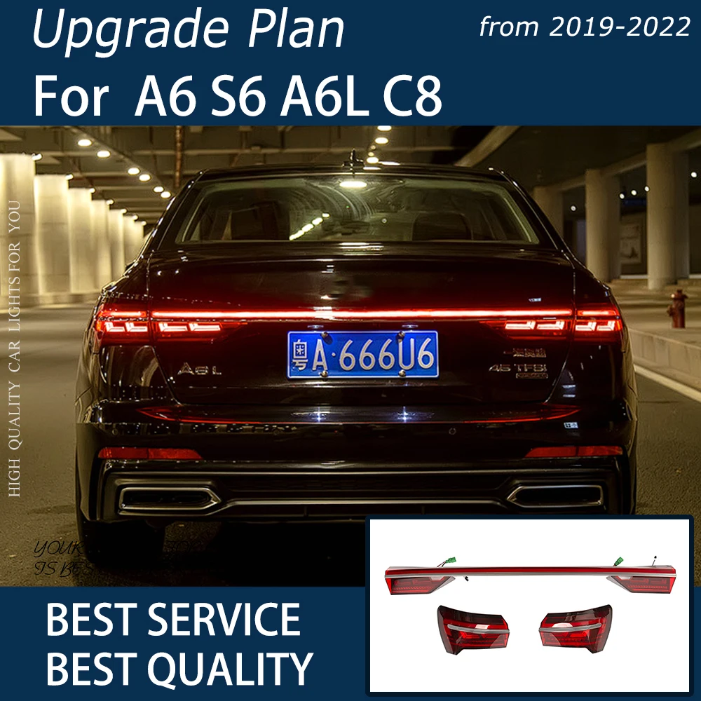 pant fordelagtige De er Car Lights For Audi A6 S6 2019-2022 C8 LED Auto Through Taillight Assembly  Upgrade A8 Design Light Bar Work Lamp Accessories - AliExpress