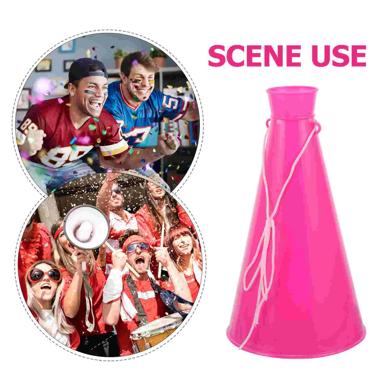 4pcs Cheer Megaphones Plastic Party Horns Green Toddler Toys Kids Cheering Props Portable Football Trumpet Mini