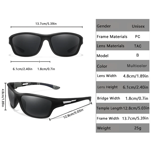 Lunettes de soleil polarisées pour hommes et femmes, pour la pêche, le cyclisme, la conduite, la randonnée, anti-éblouissement, UV400, lentille TAC, 1 pièce 2 Lunettes de soleil polarisées pour hommes et femmes, pour la pêche, le cyclisme, la conduite, la randonnée, anti-éblouissement, UV400, lentille TAC, 1 pièce 2