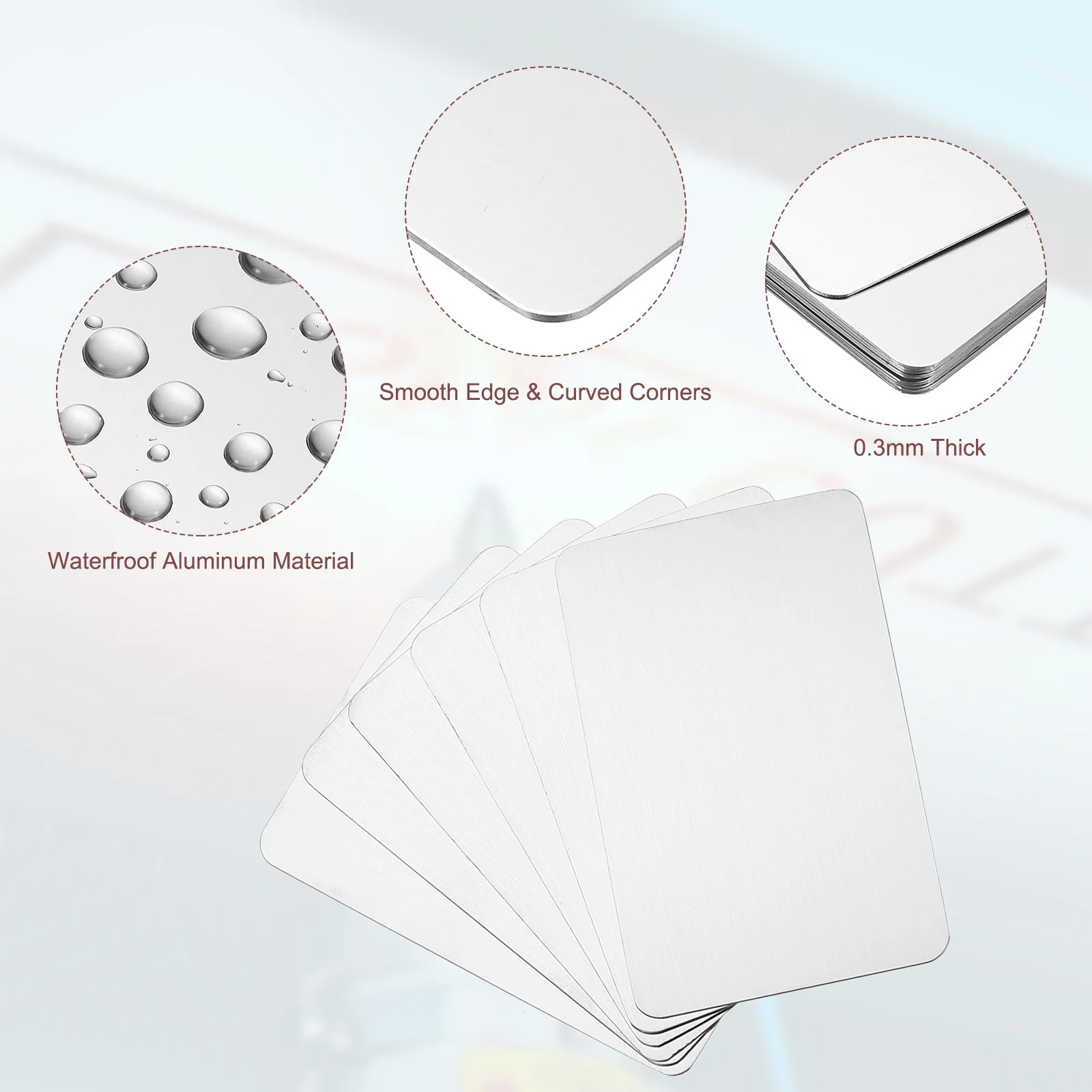 Stainless Steel Metal Business Cards 12/30/50Pcs for DIY