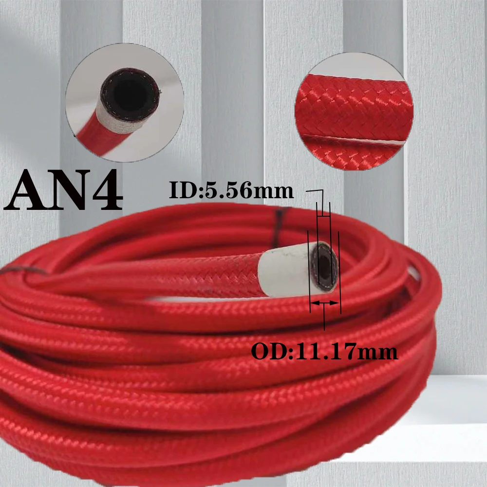 Fuel Hose Oil Gas Cooler Hose Line Pipe Tube Nylon Stainless Steel Braided Inside CPE Rubber 1M AN4 AN6 AN8 AB10 AN12 AN16 AN20 fuel hose fuel gas hose
