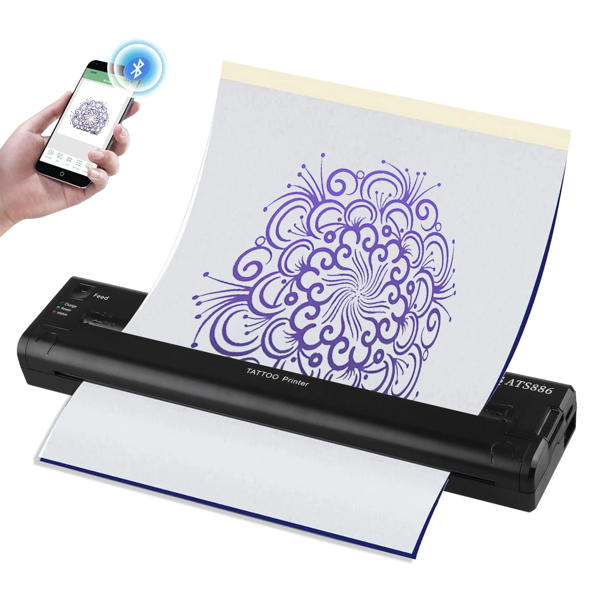 ATS886 ステンシルプリンター Amazon.com: YILONG ATS886 Wireless Tattoo Stencil Printer
