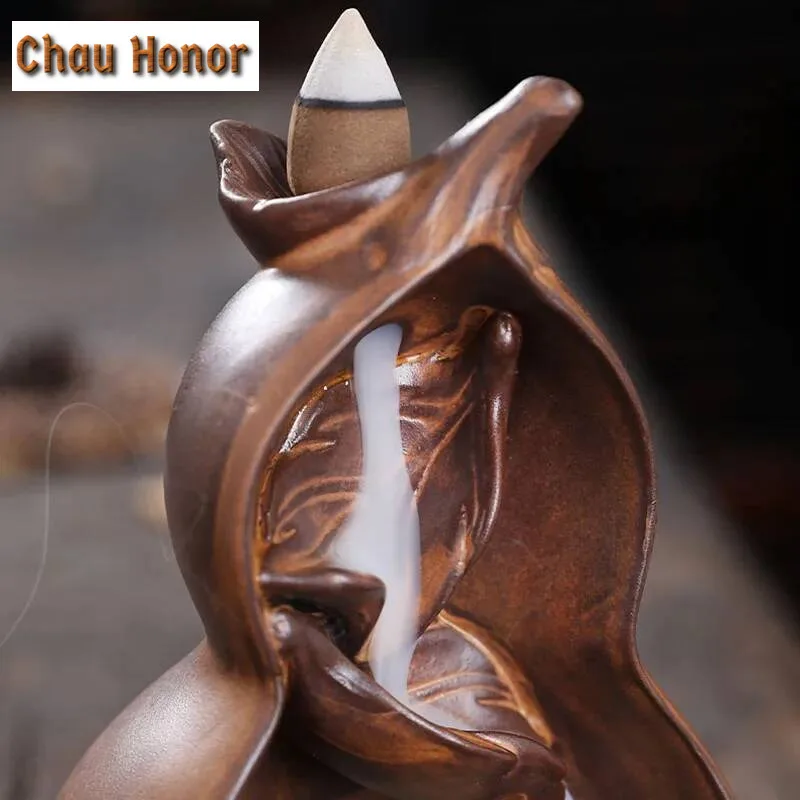 Backflow Incense Burners Ceramic Aromatherapy Furnace Gourd Smell Aromatic Home Office Incense Road Crafts Tower Incense Holder