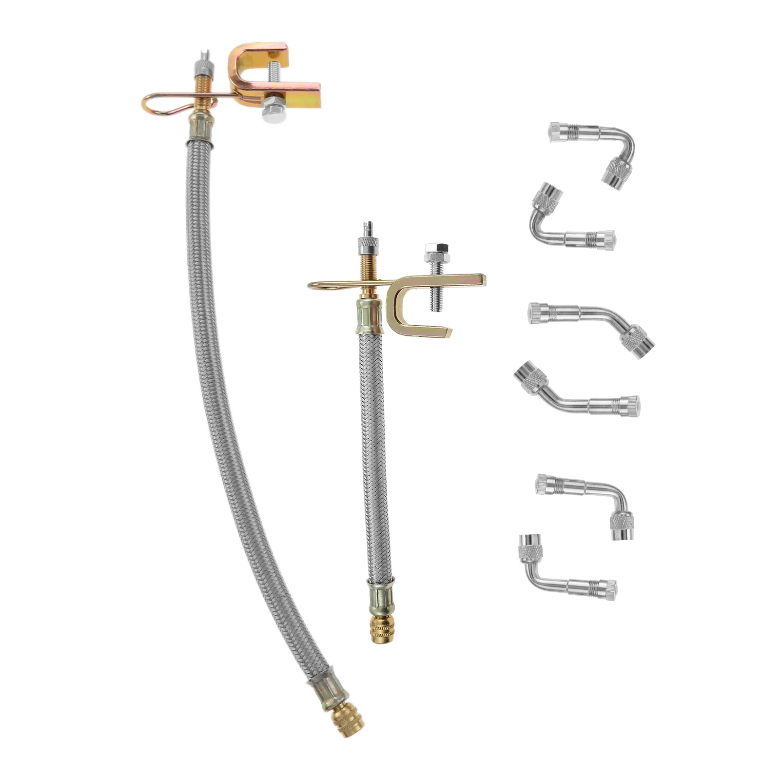 

2pcs Auto Dual Tire Valve Extension 45/90/135 Degrees Tire Valve Extender Adaptor for Car Bicycles Motor Trailer 11.8/7.1 Inches