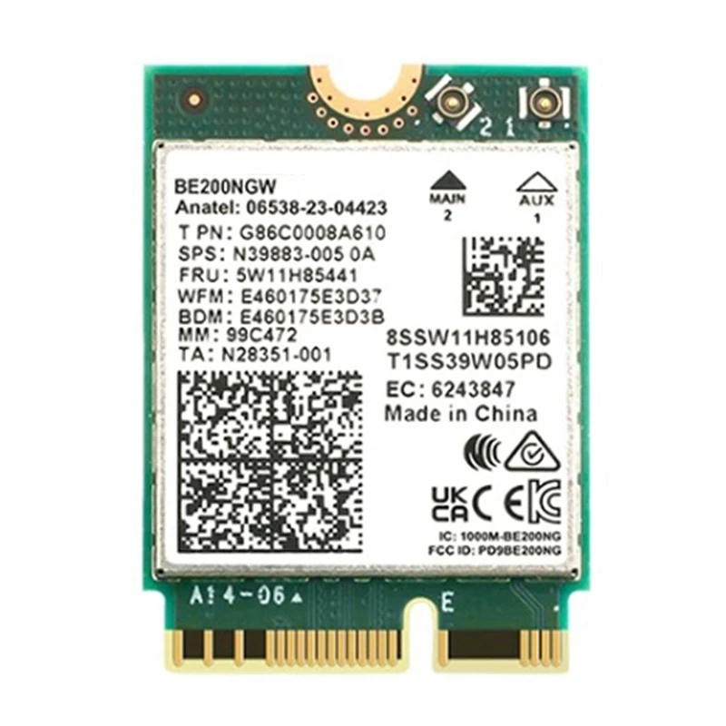 

1 Piece Wifi 7 For BE200 Wireless Network Card BT5.4 Wifi Card Green Plastic For PC Laptop