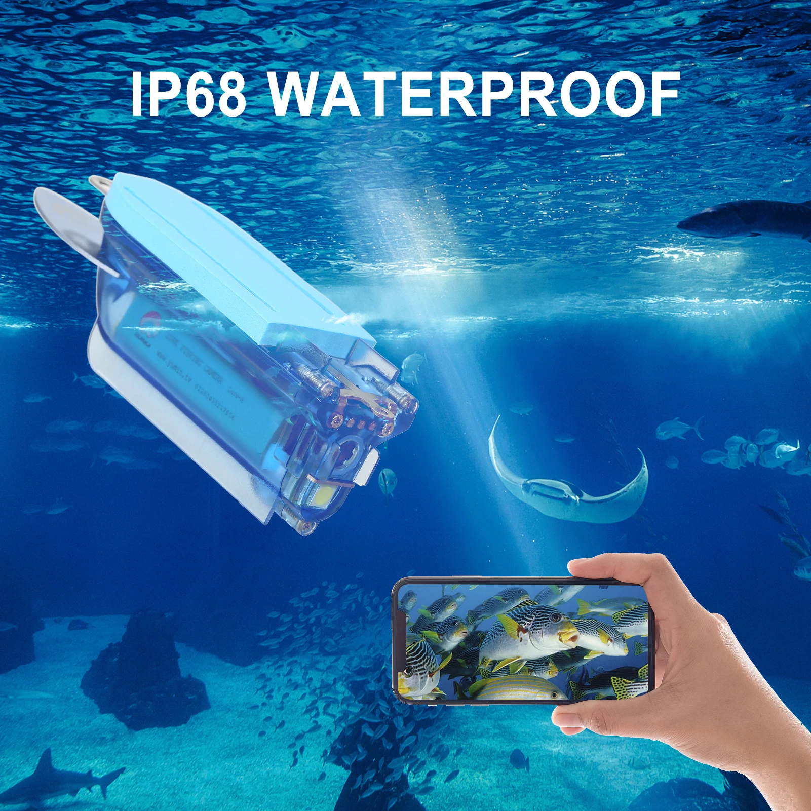 1080P Wireless Underwater Fishing Camera Wi-Fi Fish Finder Video Camera w Loop Recording APP Remote Control for Ice Boat Fishing images - 6