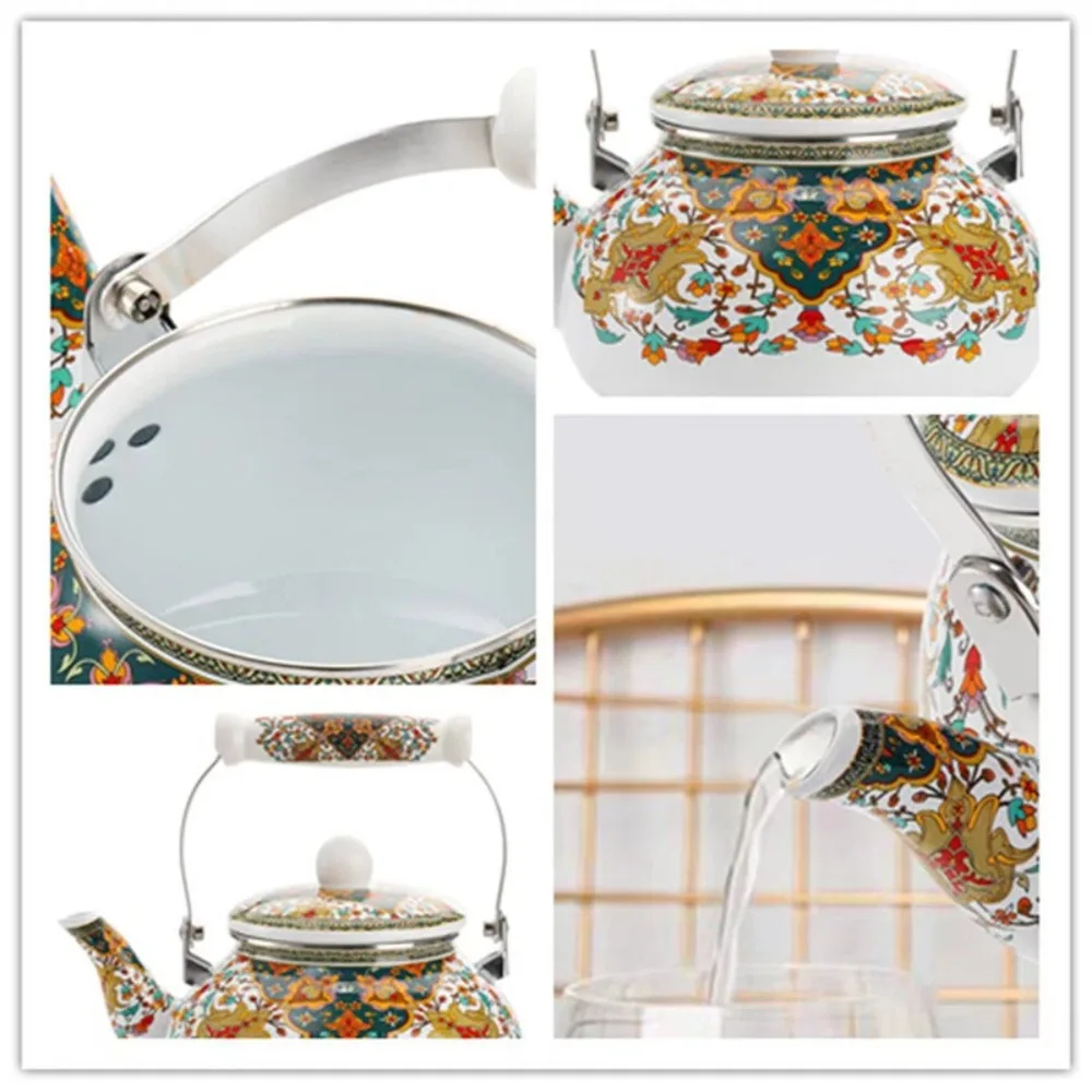 Floral Enamel Teapot 3