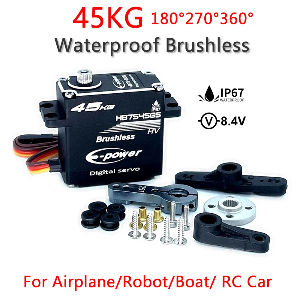 

Waterproof Brushless Servo 45KG 180°/270°/360° Aluminum Case Digital Metal Gear HV Servo for RC Car Crawler Boat DIY Model To
