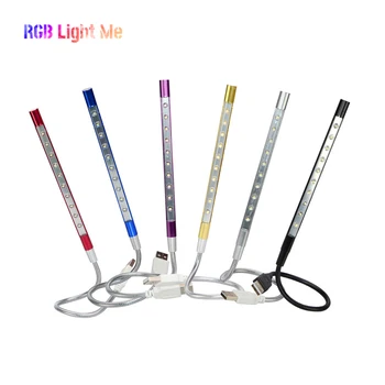 USB 충전식 LED 밤 빛 유연한 책상 램프 노트북 pc 컴퓨터 보조베터리 독서 빛