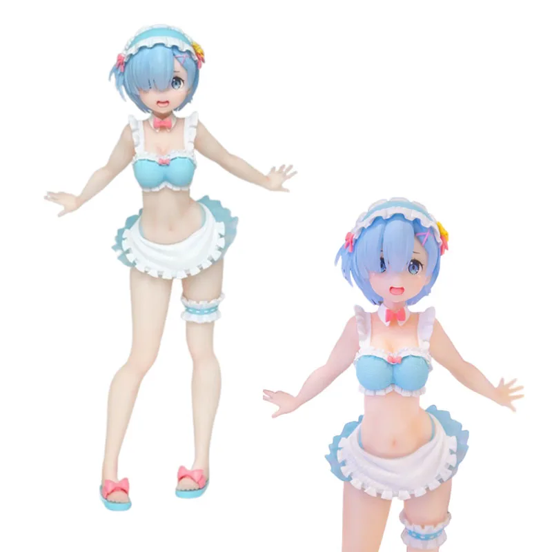 

Sexy Rem Anime Figure RE: Zero-Starting Life in Another World Maid Swimsuit Cute Standing Model PVC Static Toys Children Doll